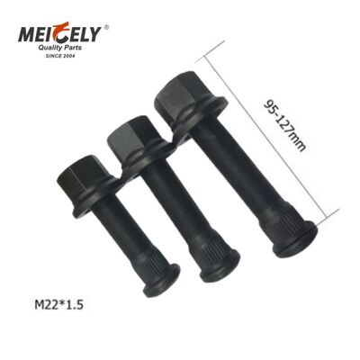 Επικεφαλίδα τροχού βαρέων φορτηγών M22x1.5 Hex Bolt - βαθμός 10.9 κράμα χάλυβα με μαύρη επιφάνεια οξειδίου