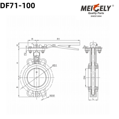 Υψηλής ποιότητας βαλβίδα πεταλούδας DF71-100 D72 για φορτηγό δεξαμενής νερού
